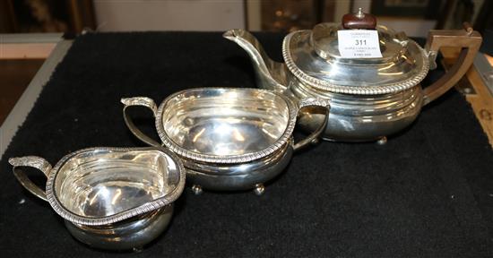 George V 3-piece silver teaset